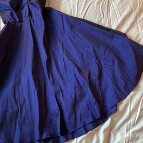 XSCAPE metallic Royal Blue ruched mermaid gown Sz6 - Picture 3 of 9